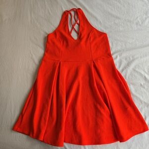 Forever 21 2X Bright Red Sleeveless Fit & Flare Midi Dress